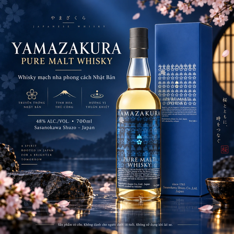 Rượu Yamazakura Pure Malt Whisky 48% 700ml – Sasanokawa Shuzo / Asaka Distillery | JapanSport