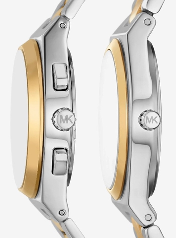 Set Đồng hồ Michael Kors Chính hãng - Lennox His and Hers Pavé Two-Tone - Màu vàng | JapanSport MK7503SET