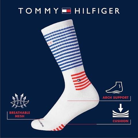 Set Tất Tommy Hilfiger chính hãng - Bộ 5 đôi vớ thể thao co giãn, êm ái, thích hợp cho chạy bộ- Màu Đen | JapanSport X003CU6IJ