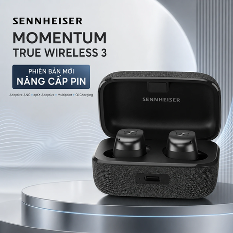 Tai nghe Sennheiser chính hãng - MOMENTUM True Wireless 3 - Bản Nâng Cấp Pin, Chống Ồn ANC, aptX Adaptive - Màu đen | JapanSport