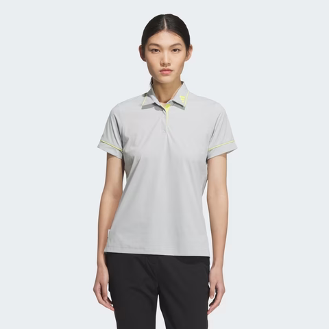 Áo Polo Adidas Nữ Chính Hãng - Twistknit Short Sleeve Polo Shirt - Màu Bạc | Japansport JG1347