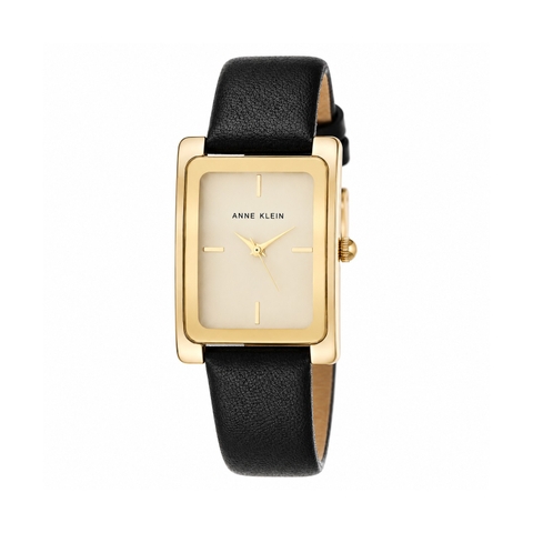 Đồng hồ Anne Klein Chính hãng -  Leather Strap Watch - AK-2706CHBK - Màu Vàng/Đen | JapanSport
