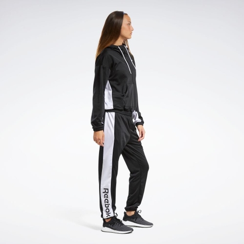 Bộ thể thao Reebok Chính hãng - Linear Logo Hoodie Track Suit - Đen | JapanSport FT0918