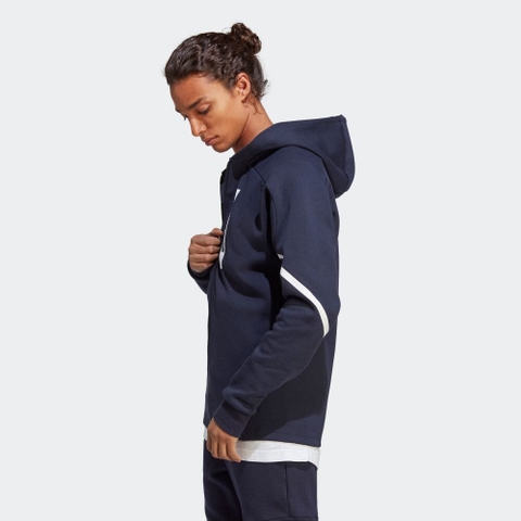 Áo Hoodie Adidas Nam Chính Hãng - DESIGNED FOR GAMEDAY - Xanh | JapanSport IC8046