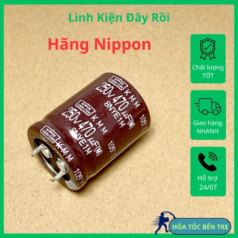 Tụ điện hóa 470uF 250V 470uF 250V470uF chính hãng NCC 25x35mm KMM 105C