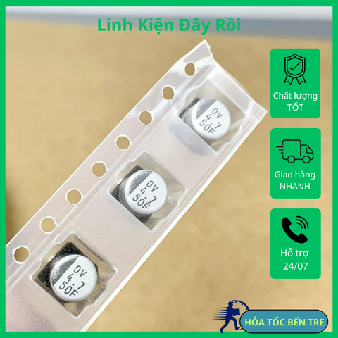 10 cái tụ điện nhôm SMD 50V4.7uF 50V 4.7uF RC 105 kích thước 5x5mm