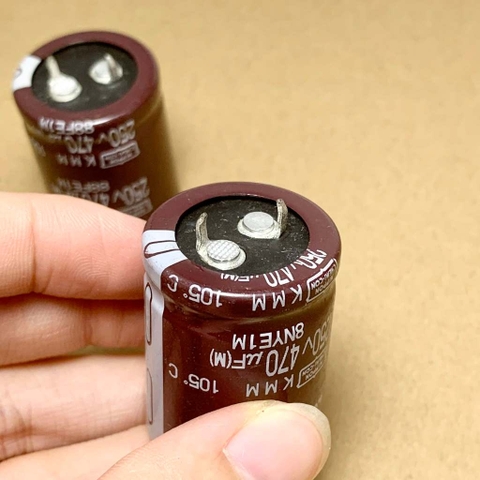Tụ điện hóa 470uF 250V 470uF 250V470uF chính hãng NCC 25x35mm KMM 105C
