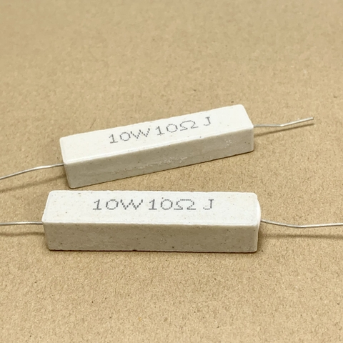 5 cái điện trở sứ 10W 10R 10ohm 100 kích thước 50x10x10mm