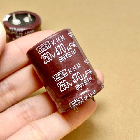 Tụ điện hóa 470uF 250V 470uF 250V470uF chính hãng NCC 25x35mm KMM 105C
