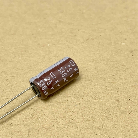 10 cái tụ điện hóa 330uF 25V 330uF25V KY hãng NCC kích thước 8x16mm