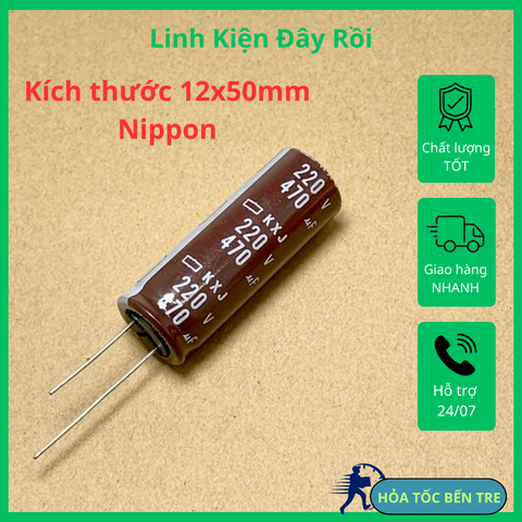 Tụ điện hóa 470uF 220V 220V470uF KXJ hãng NCC 18x50mm tần số cao