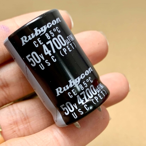 Tụ điện hóa 50V4700uF 50V 4700uF Rubycon USC 85C kích thước 22x35mm