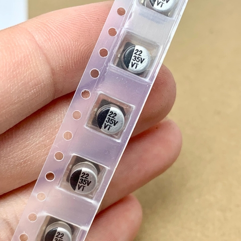 10 cái tụ nhôm SMD 22uF 35V 22uF35V kích thước 5x5.4mm