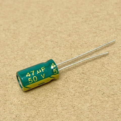 10 cái tụ điện hóa 47uF 50V 47uF50V 6.3x12mm xanh lá