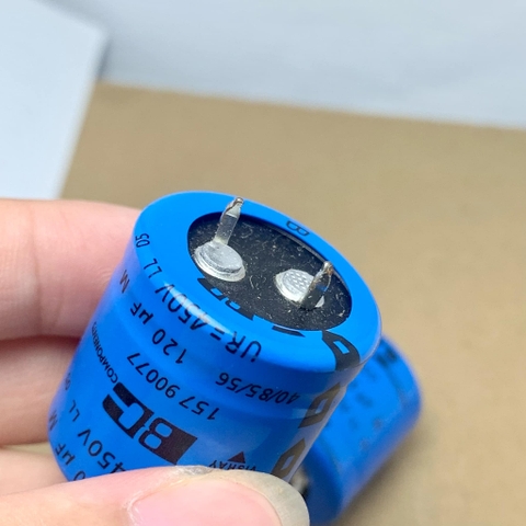 Tụ điện hóa 120uF 450V 450V120uF BC hãng VISHAY 157 25x25mm