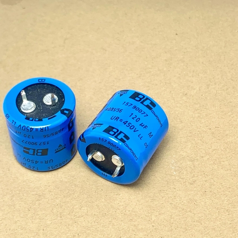 Tụ điện hóa 120uF 450V 450V120uF BC hãng VISHAY 157 25x25mm