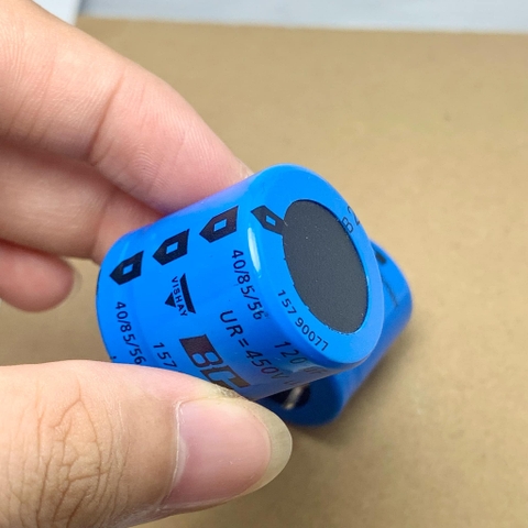 Tụ điện hóa 120uF 450V 450V120uF BC hãng VISHAY 157 25x25mm