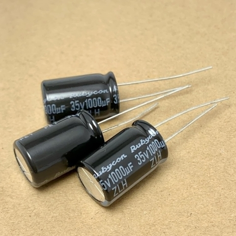 2 cái tụ điện hóa 1000uF 35V 1000uF 35ZLH1000MEFC12.5X20 chính hãng Rubycon