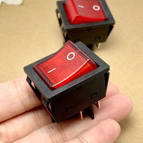 Công tắc máy hàn KCD4-201N-B 30A 250VAC 4 chân 2 chế độ kích thước 31x25mm có đèn báo