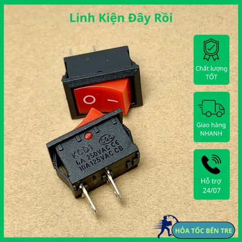 10 cái công tắc hình chữ nhật KCD1 2 cực 6A 250VAC 10A 125VAC 15x20mm