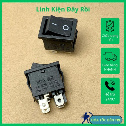 5 cái công tắc bập bênh KCD1-104 250V 6A 4 chân 2 chế độ 20x15mm