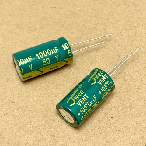 5 cái tụ điện hóa 1000uF 50V 1000uF50V 50V 1000uF 13x25mm xanh lá