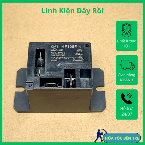 JQX-105F-4-024D-1HS HF105F-4-024D-1HS RELAY ROLE 240VAC 30A cuộn dây 24VDC 4 chân