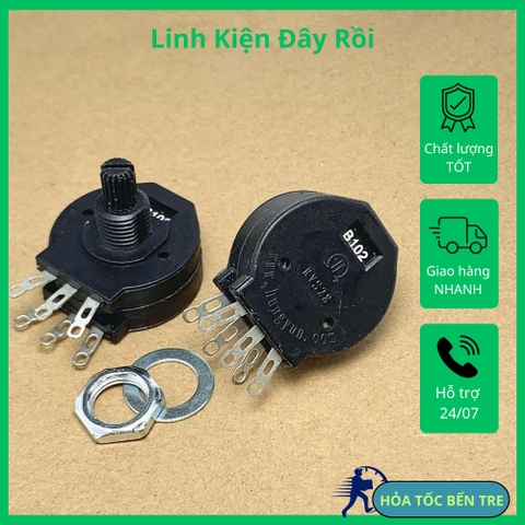 2 cái biến trở chiết áp volume máy hàn RVS28 B102 1KR 1Kohm 6 chân đôi