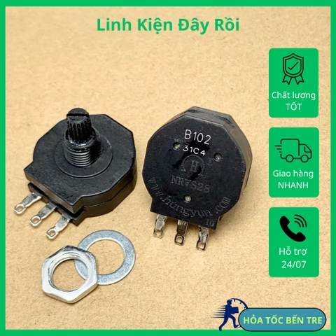 5 cái Biến trở chiết áp volume máy hàn NRVS28 B102 1KR 1Kohm 3 chân đơn