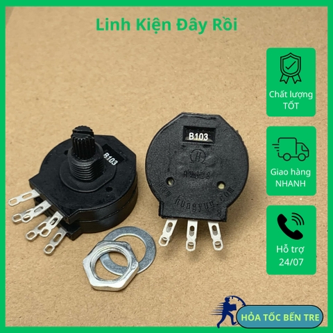 2 sản phẩm biến trở chiết áp volume máy hàn RVS28 B103 10KR 10Kohm 6 chân đôi