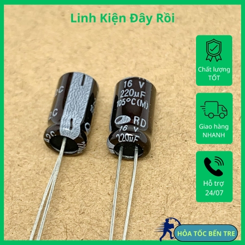 10 cái tụ điện hóa 220uF 16V 200uF16V 6x11mm SANHE