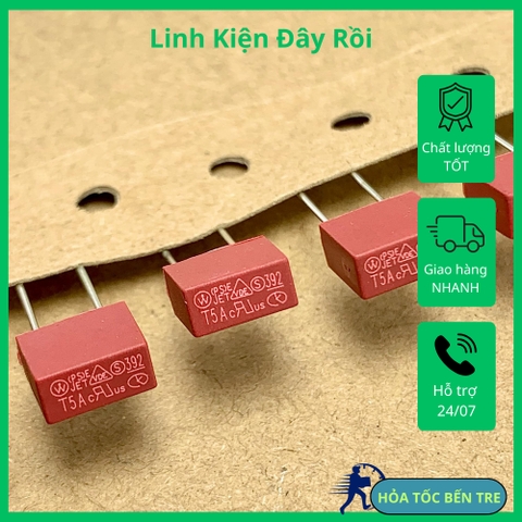 5 cái cầu chì thổi chậm 392 T5A 250V hình chữ nhật