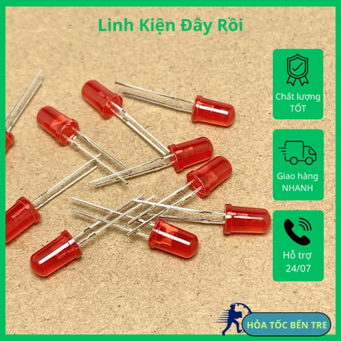 10 SẢN PHẨM bóng đèn led đỏ ánh sáng đỏ kích thước 5mm