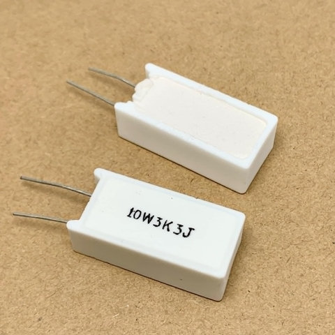 Điện trở sứ 10W 3.3Kohm 3.3KR 3K3J kích thước 16x30mm