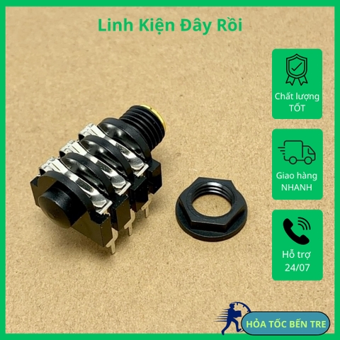 Jack âm micro ổ cắm ba lõi cái ngang 6.35mm kích thích lỗ 10.5mm