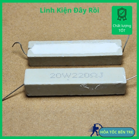 5 cái điện trở sứ 20W 220R 220ohm 220RJ 60x10x10mm