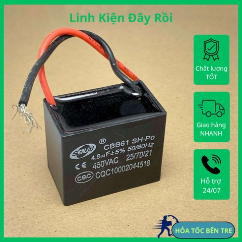 Tụ điện vuông CBB61 hãng Senju 450VAC từ 1uF đến 20uF