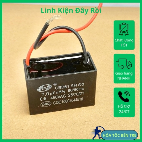 Tụ điện vuông CBB61 hãng Senju 450VAC từ 1uF đến 20uF