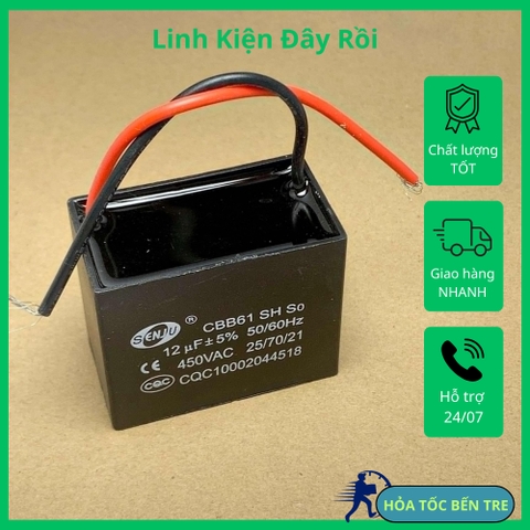 Tụ điện vuông CBB61 hãng Senju 450VAC từ 1uF đến 20uF