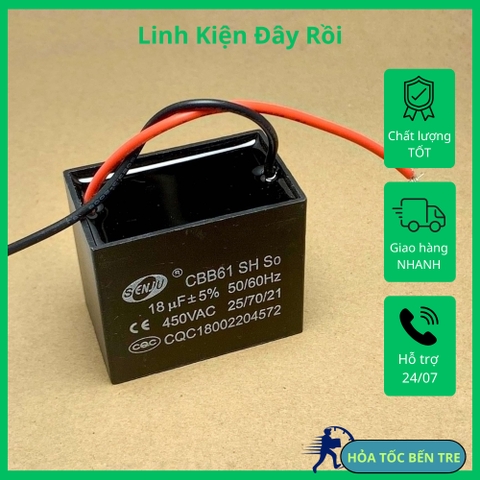 Tụ điện vuông CBB61 hãng Senju 450VAC từ 1uF đến 20uF