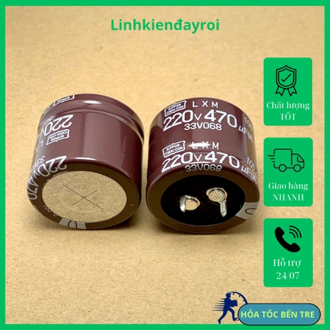 Tụ điện hóa 470uF 220V 220V470uF LXM màu nâu 30x25mm