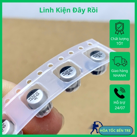 10 cái tụ nhôm 10uF 35V 35V10uF 10uF SMD 5x5.4mm
