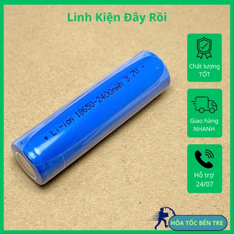 PIN lithium 18650 đầu phẳng 3.7V 4.2V 2400mAh chính hãng