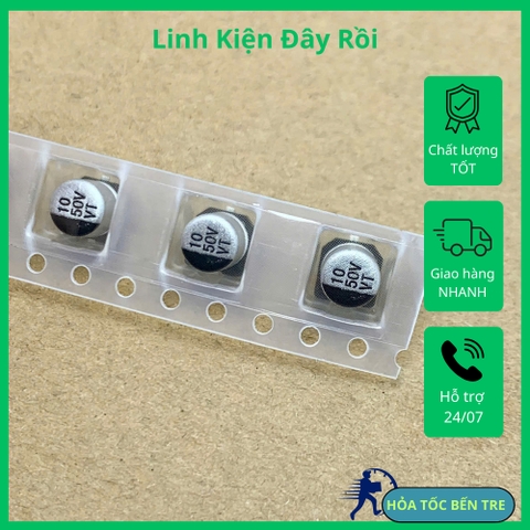 10 cái tụ nhôm 10uF 50V 10uF50V 5x5.4mm SMD