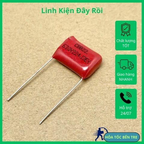 10 cái tụ kẹo CBB22 630V 224 220nF 0.22uF 630V224J 224J630V khoảng cách chân 15mm