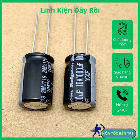 5 cái tụ điện hóa 10V1000uF 10V 1000uF KY hãng Nichicon 10x16mm