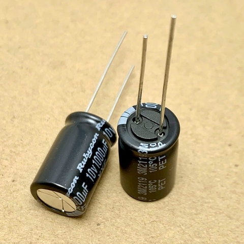 5 cái tụ điện hóa 10V1000uF 10V 1000uF KY hãng Nichicon 10x16mm