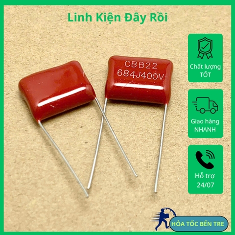 10 sản phẩm tụ kẹo CBB22 400V 680nF 0.68uF 684J400V ±5%