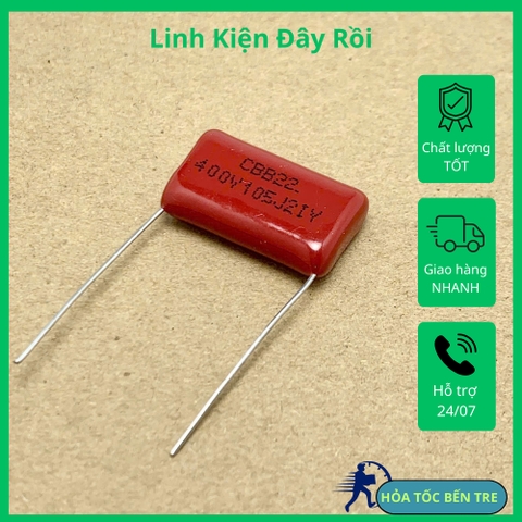 5 cái tụ kẹo CBB22 400V 1000nF 1uF 400V105J ±5%