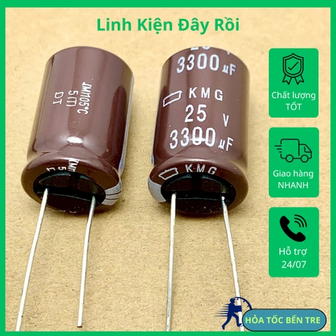Tụ điện hóa KMG/KYA 3300uF 25V 3300uF25V3300uF 16x25mm chính hãng KING KONG